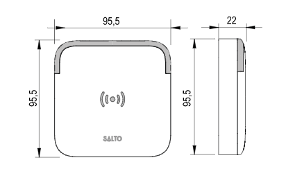 Technische tekening Salto XS4 2.0 wandlezer